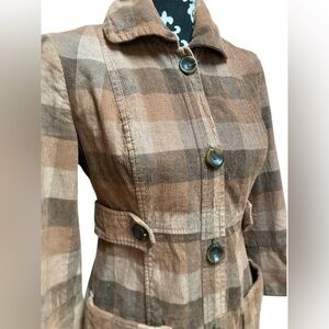 Calvin Klein Vintage Y2K Corduroy‎ Dress Coat Women’s Size Small Bold Buttons